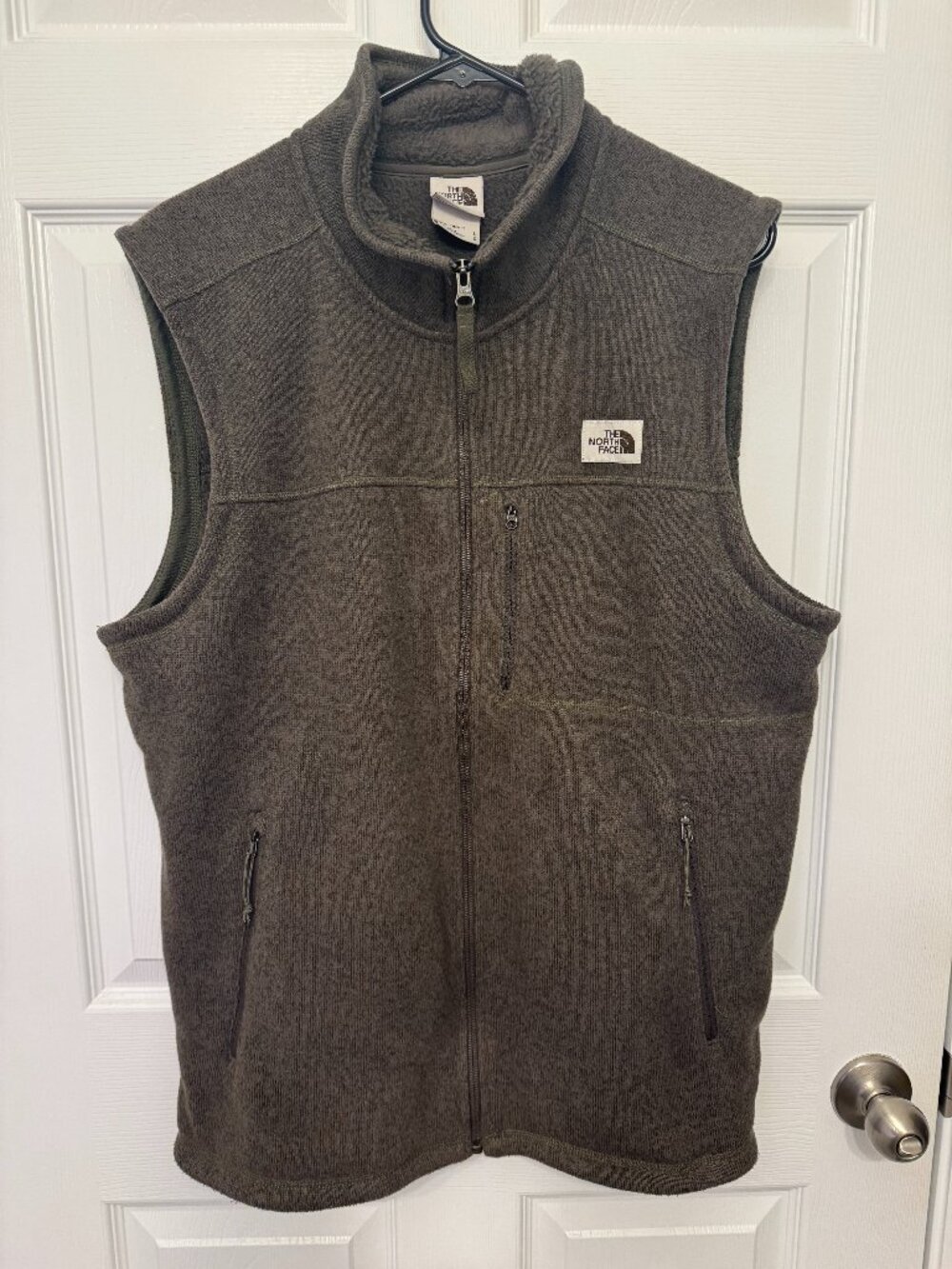 THE NORTH FACE MENS GRAY SWEATER FLEECE VEST SIZE LARGE